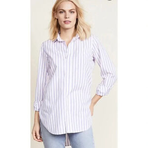 Frank & Eileen Grayson Button Down Shirt Cotton Blue and Pink Stripe Size Small